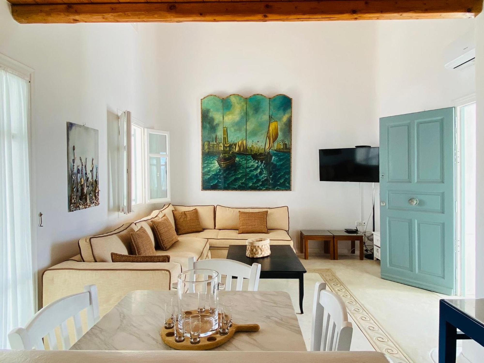 Mykonian Style W Shared Pool Houses & Nighttime Security Guard Ornos  Eksteriør billede