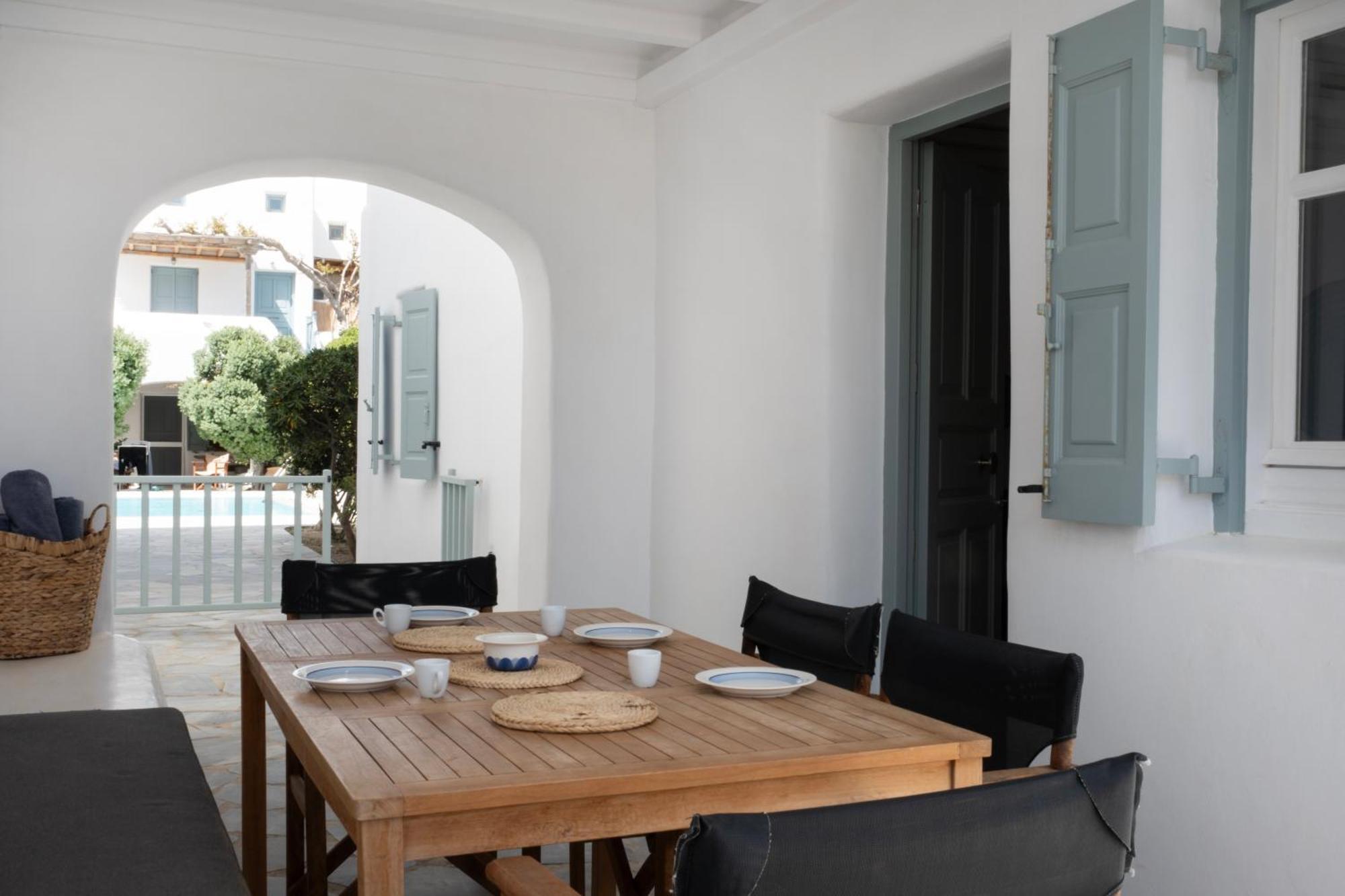 Mykonian Style W Shared Pool Houses & Nighttime Security Guard Ornos  Eksteriør billede